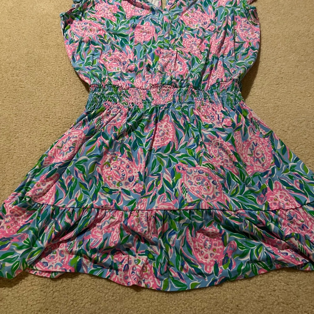 Lilly Pulitzer Pink and Green Floral Romper